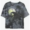 Cheap ❤️ Disney The Nightmare Before 🎅 Christmas Jack On Spiral Hill Tie-Dye 👧 Girls Crop T-Shirt ⭐