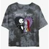 Brand new 🛒 Disney The Nightmare Before 🎅 Christmas Jack and Sally Together Forever Tie-Dye 👧 Girls Crop T-Shirt 😀