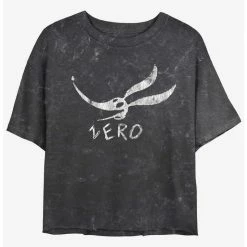 Best Pirce 🧨 Disney The Nightmare Before 🎁 Christmas Zero Face Mineral Wash 👧 Girls Crop T-Shirt 😉