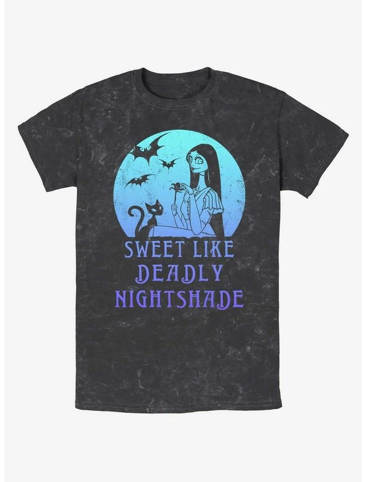 Wholesale 💯 Disney The Nightmare Before 🎅 Christmas Sally Sweet Like Deadly Nightshade Mineral Wash T-Shirt 🛒