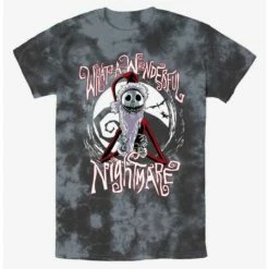Best Sale 😍 Disney The Nightmare Before ❄ Christmas Santa Jack Wonderful Nightmare Tie-Dye T-Shirt 👏