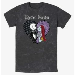 Promo 🎁 Disney The Nightmare Before ❄ Christmas Jack and Sally Together Forever Mineral Wash T-Shirt ⌛