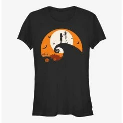 Best Sale 🥰 Disney The Nightmare Before ❄ Christmas Jack and Sally Haunt Hill 👧 Girls T-Shirt 🧨