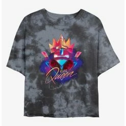 Budget 😉 Disney Villains Evil Queen Emblem Tie-Dye 👧 Girls Crop T-Shirt ✔️