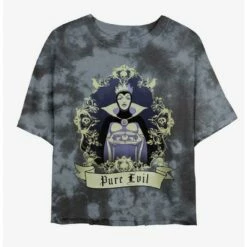 Outlet 🎁 Disney Villains Evil Queen Bring Me Her Heart Tie-Dye 👧 Girls Crop T-Shirt ❤️