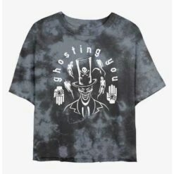 New 🌟 Disney Villains Dr. Facilier Ghosting You Tie-Dye 👧 Girls Crop T-Shirt 💯