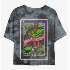 Coupon 🌟 Disney Villains Dr. Facilier Voodoo King Card Tie-Dye 👧 Girls Crop T-Shirt ⭐