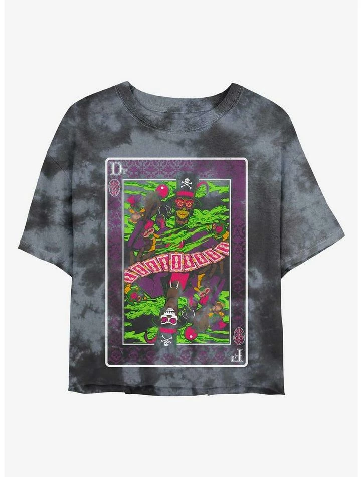 Coupon 🌟 Disney Villains Dr. Facilier Voodoo King Card Tie-Dye 👧 Girls Crop T-Shirt ⭐