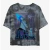 Discount 🔔 Disney Villains Hades Finger Smoke Tie-Dye 👧 Girls Crop T-Shirt ⌛