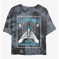 Best Sale 🎉 Disney Hercules Hades Cursed and Condemned Tie-Dye 👧 Girls Crop T-Shirt 😍