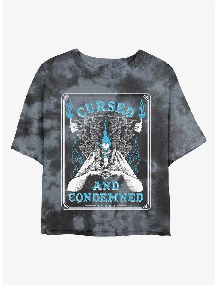 Best Sale ๐ Disney Hercules Hades Cursed and Condemned Tie-Dye ๐ง Girls Crop T-Shirt ๐