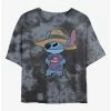 Best Sale ✨ Disney Lilo & Stitch Cowboy Stitch Tie-Dye 👧 Girls Crop T-Shirt 🛒