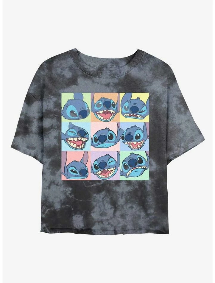 Cheap ๐ Disney Lilo & Stitch Expressions Tie-Dye ๐ง Girls Crop T-Shirt โญ
