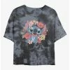 Wholesale ✨ Disney Lilo & Stitch Floral Stitch Tie-Dye 👧 Girls Crop T-Shirt 🧨