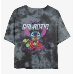 Cheap 🧨 Disney Lilo & Stitch Galactic Dad Tie-Dye 👧 Girls Crop T-Shirt 🎉