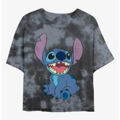 Wholesale 🛒 Disney Lilo & Stitch Happy Stitch Tie-Dye 👧 Girls Crop T-Shirt 🛒