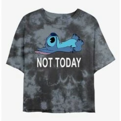 Brand new 🔔 Disney Lilo & Stitch Not Today Tie-Dye 👧 Girls Crop T-Shirt ⭐