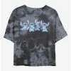 Coupon 💯 Disney Lilo & Stitch Stitches Tie-Dye 👧 Girls Crop T-Shirt 🛒