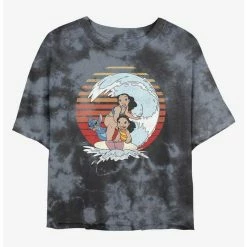 Buy 🧨 Disney Lilo & Stitch Sunset Family Tie-Dye 👧 Girls Crop T-Shirt ✔️