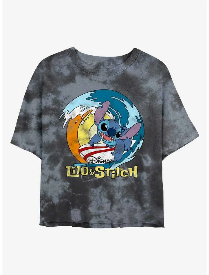 Buy โ Disney Lilo & Stitch Surf's Up Tie-Dye ๐ง Girls Crop T-Shirt ๐งจ