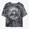 Promo 😍 Disney Maleficent Mistress of Evil Tie-Dye 👧 Girls Crop T-Shirt ✔️