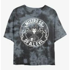 Promo 😍 Disney Maleficent Mistress of Evil Tie-Dye 👧 Girls Crop T-Shirt ✔️