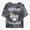 Discount 😀 Disney Villains Chillin' Like A Villain Tie-Dye 👧 Girls Crop T-Shirt 🛒