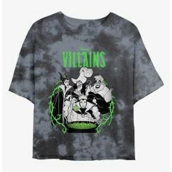Budget 😉 Disney Villains Evil Concoction Tie-Dye 👧 Girls Crop T-Shirt 🎉