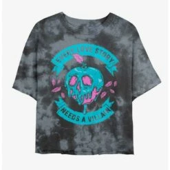 Discount ⌛ Disney Villains Love Story Villain Tie-Dye 👧 Girls Crop T-Shirt 🤩