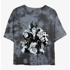 Wholesale ⌛ Disney Villains Villain Heads Tie-Dye 👧 Girls Crop T-Shirt 🛒
