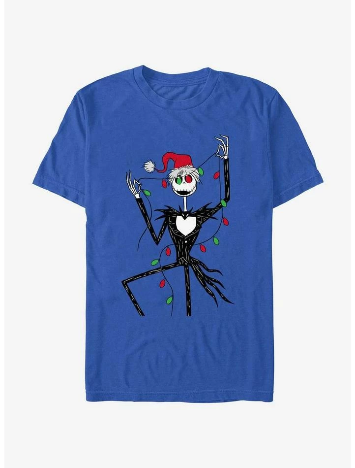 Flash Sale 🔔 Disney The Nightmare Before ❄ Christmas Santa Jack ❄ Christmas Lights T-Shirt ❤️
