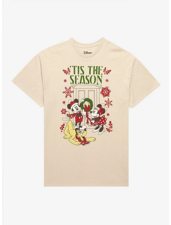 Cheap 😍 Disney Mickey Mouse And Friends 'Tis The Season Boyfriend Fit 👧 Girls T-Shirt 🛒