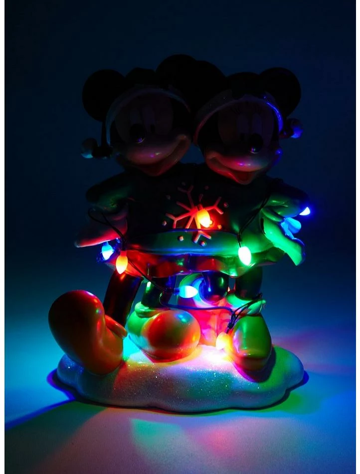 Deals โ Disney Mickey Mouse & Minnie Mouse Holiday Sweater Light-Up Garden Statue ๐คฉ - Image 2