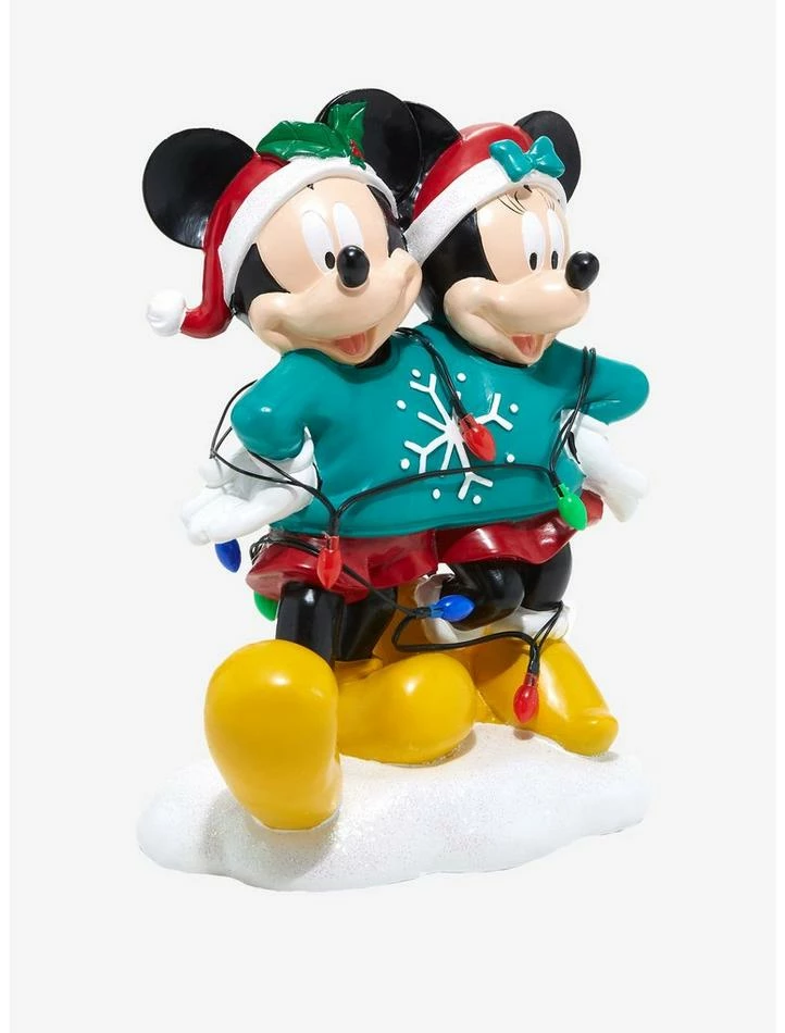 Deals โ Disney Mickey Mouse & Minnie Mouse Holiday Sweater Light-Up Garden Statue ๐คฉ - Image 3