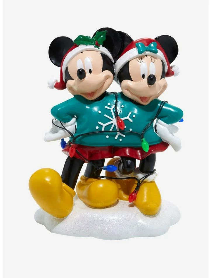 Deals โ Disney Mickey Mouse & Minnie Mouse Holiday Sweater Light-Up Garden Statue ๐คฉ
