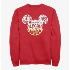 Promo 🔔 Disney Mickey Mouse Alegria Joy in Spanish Ears Sweatshirt 🎁