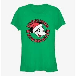 Best Sale 🥰 Disney Mickey Mouse Frohliche Weihnachten Merry ❄ Christmas in German 👧 Girls T-Shirt ❤️