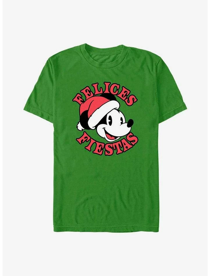 Hot Sale ๐ Disney Mickey Mouse Felices Fiestas Happy Holidays in Spanish T-Shirt ๐งจ