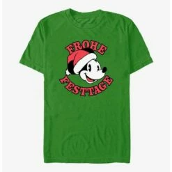 Best Sale 😍 Disney Mickey Mouse Frohe Festtage Happy Holidays in German T-Shirt 🤩