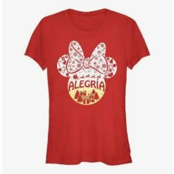 New 🛒 Disney Minnie Mouse Alegria Joy in Spanish Ears 👧 Girls T-Shirt ✔️