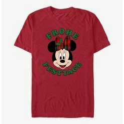 Cheapest 😍 Disney Minnie Mouse Frohe Festtage Happy Holidays in German T-Shirt 💯