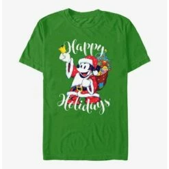 Deals 🌟 Disney Mickey Mouse Happy Holidays Santa Mickey T-Shirt 🧨