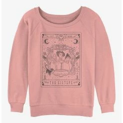 Best Pirce ⌛ Disney Hocus Pocus The Sisters Tarot 👧 Girls Slouchy Sweatshirt 😉