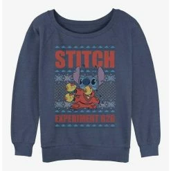 Best deal 👍 Disney Lilo & Stitch Experiment 626 Ugly 🎄 Christmas 👧 Girls Slouchy Sweatshirt 🔥