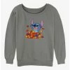 Cheapest ✔️ Disney Lilo & Stitch Leaf Pile 👧 Girls Slouchy Sweatshirt 🌟