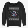 New 😀 Disney Lilo & Stitch Snow Day Ugly 🎅 Christmas 👧 Girls Slouchy Sweatshirt 🥰