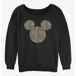 Flash Sale 🔔 Disney Mickey Mouse Animal Print Ears 👧 Girls Slouchy Sweatshirt 🌟