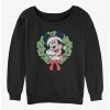 Brand new ✔️ Disney Mickey Mouse 🎄 Christmas Wreath 👧 Girls Slouchy Sweatshirt 🥰