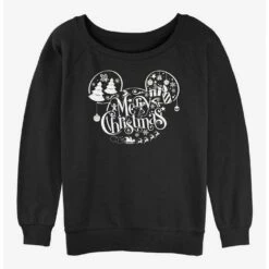 Hot Sale ✨ Disney Mickey Mouse Holiday Ears 👧 Girls Slouchy Sweatshirt 😀