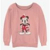 Promo 🥰 Disney Mickey Mouse Santa Hat 👧 Girls Slouchy Sweatshirt 🔔
